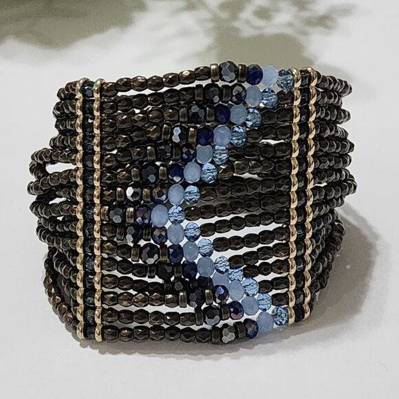 WHBM‎ jeweled boho stretch multi strand statement bracelet - Picture 1 of 5